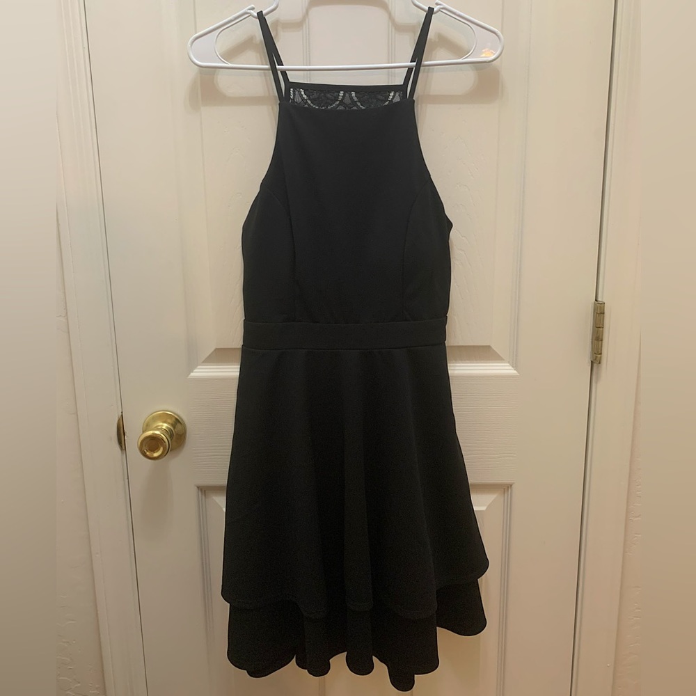 Francesca’s Mi Ami Black Halter Dress
